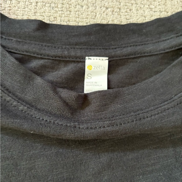 ZELLA Relaxed Washed Long Sleeve Slub Tee in Black - Picture 4 of 4